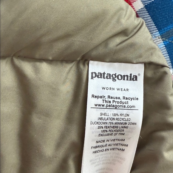 Patagonia Women's Bivy Hooded Vest Smolder Blue/Fatigue Green Sz L Style #27746 - Picture 4 of 5